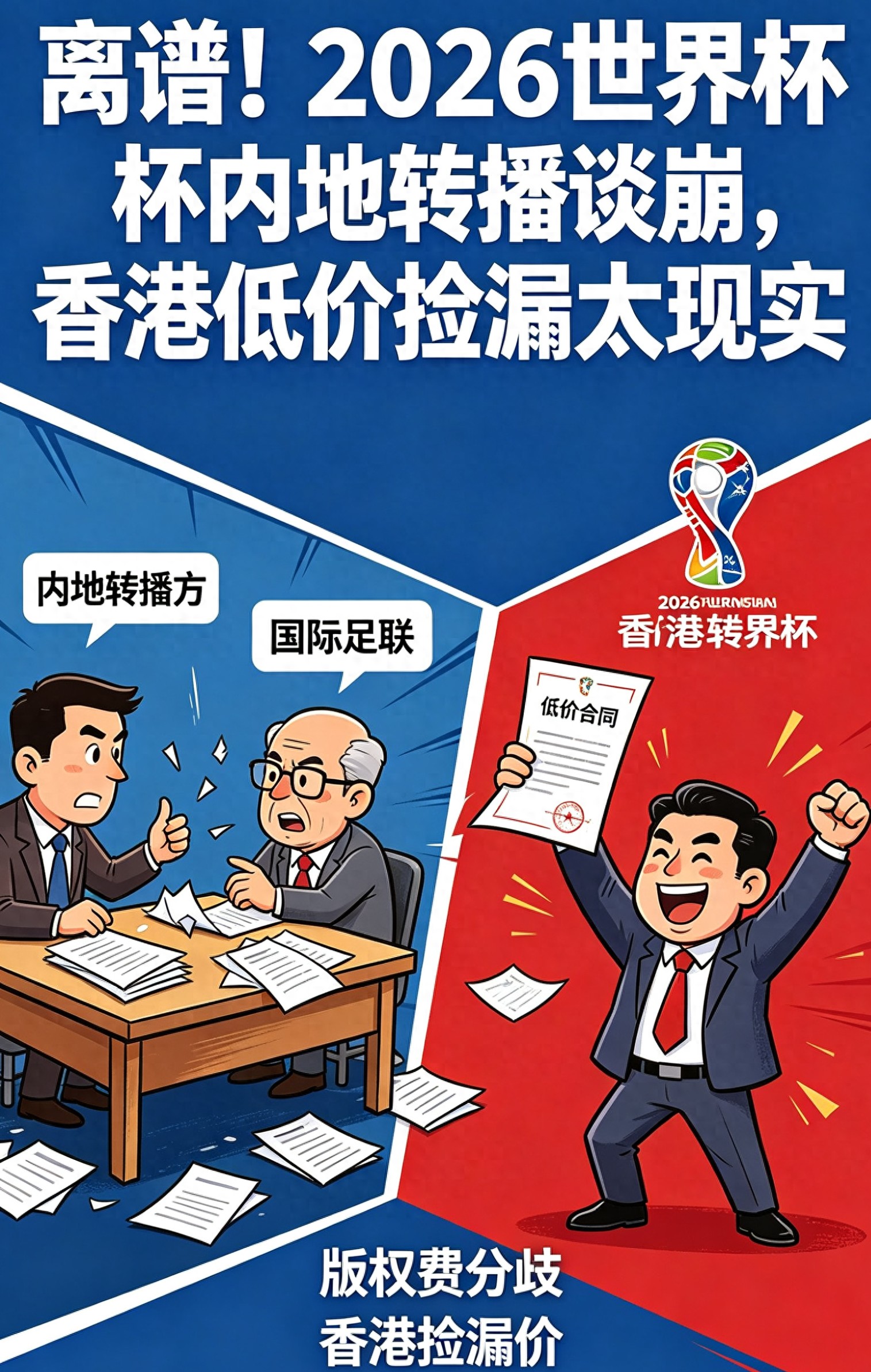 2026世界杯内地转播权谈判僵局_香港Now TV ViuTV低价捡漏转播权_2026年世界杯直播