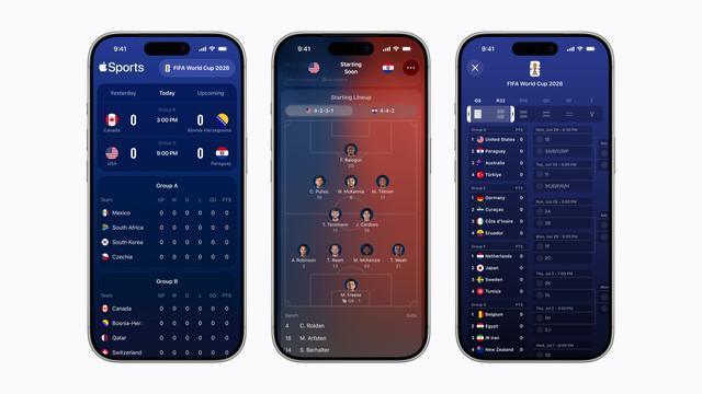 Apple Sports 助力 2026 世界杯：赛程对阵图等功能上线