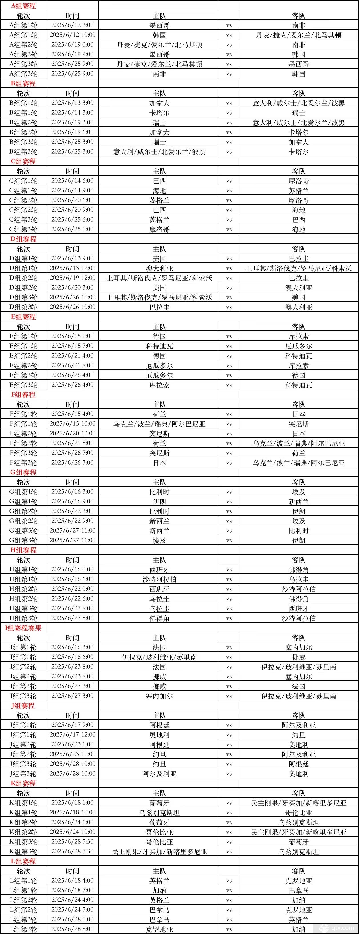2026年世界杯直播时间表，6月12日起看足球盛宴
